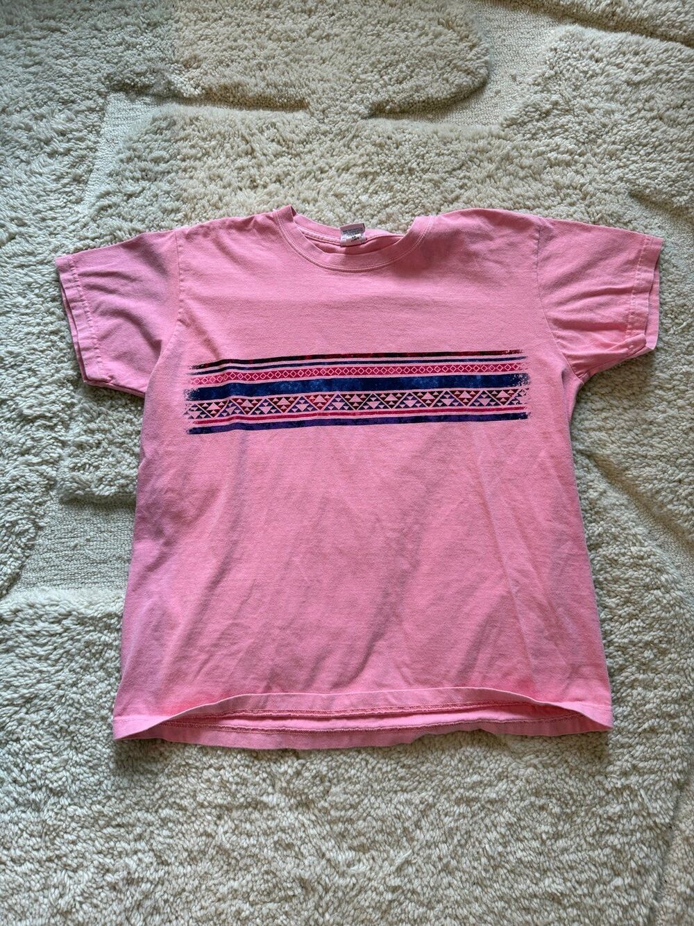 Crazy Shirts Hawaii Pink Graphic T Shirt Aztec Tribal Geometric Band Size XL